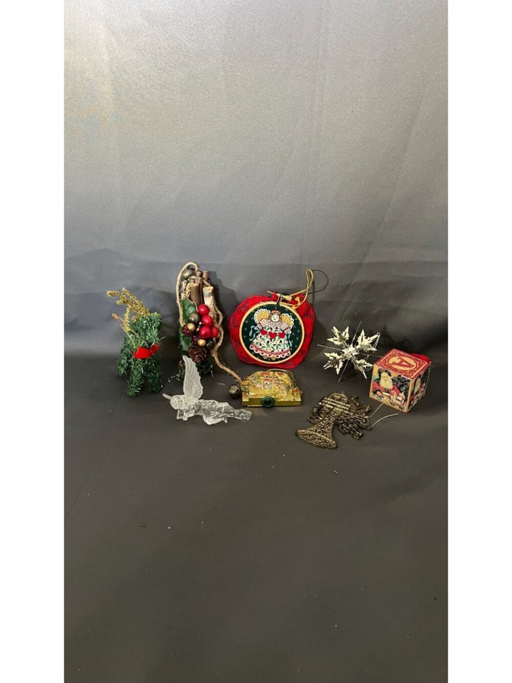 Vintage Christmas Ornament Set With Angels Santa & Festive Decor